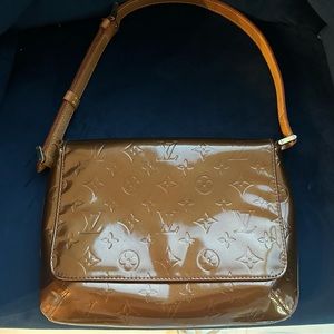 Authentic Louis Vuitton LV brown vernis purse handbag